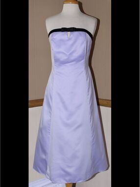 Poly USA #2466 Vintage Style Satin Tea Length Bridesmaid Dress-Size 3X-Lilac